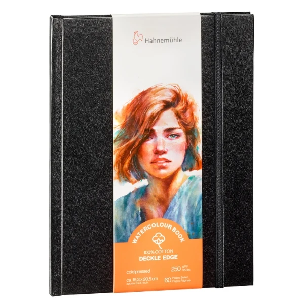 Hahnemuhle - Watercolour Book - Deckle Edge 250gsm 15.3 x 20.5cm Portrait