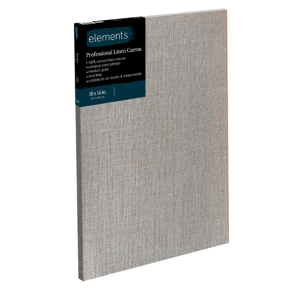 Elements - Professional Linen Canvas Standard Edge - Clear Gesso 18x14" 45x35cm