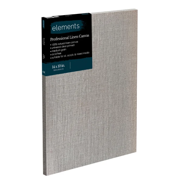Elements - Professional Linen Canvas Standard Edge - Clear Gesso 14x10" 35x25cm