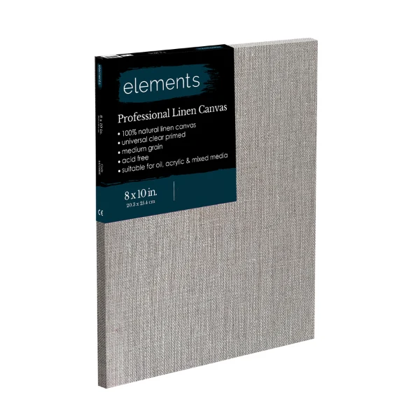 Elements - Professional Linen Canvas Standard Edge - Clear Gesso 12x10" 30x25cm