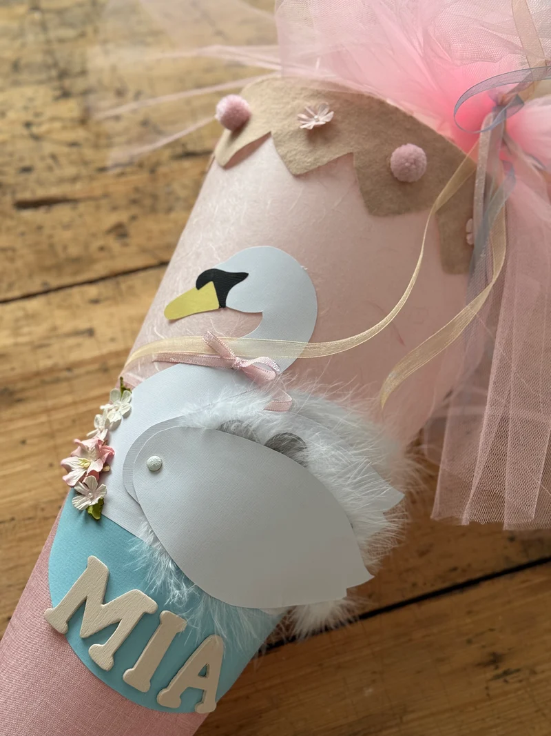 Schwanen-Schultüte DIY Bastelset - Schwan mit zwei Küken - beweglich