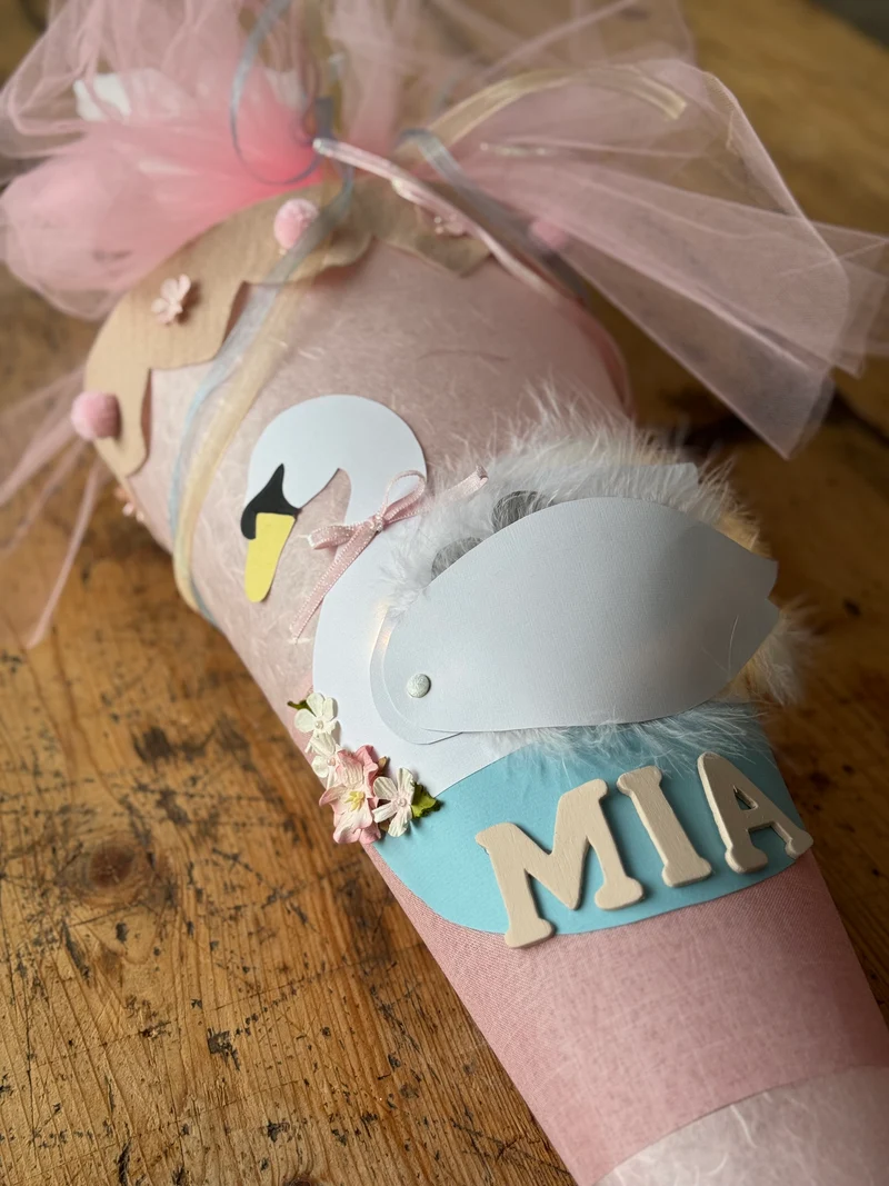 Schwanen-Schultüte DIY Bastelset - Schwan mit zwei Küken - beweglich