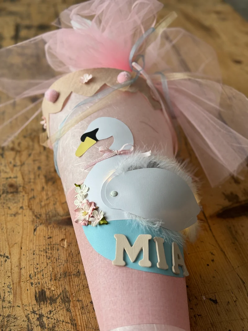 Schwanen-Schultüte DIY Bastelset - Schwan mit zwei Küken - beweglich
