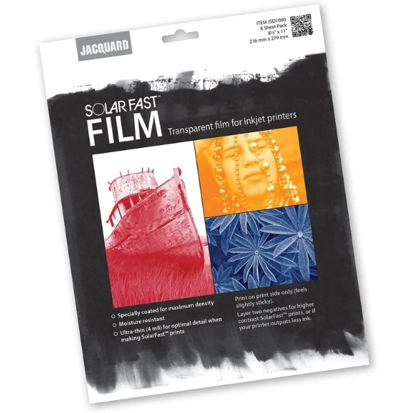 Jacquard - SolarFast Film for ink jet printers - 8 Sheet Pack