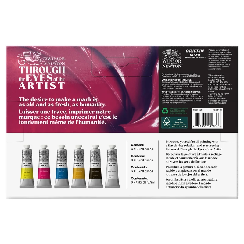 Winsor and Newton - Griffin ALKYD Oil Colour - Beginners Set 6x37ml