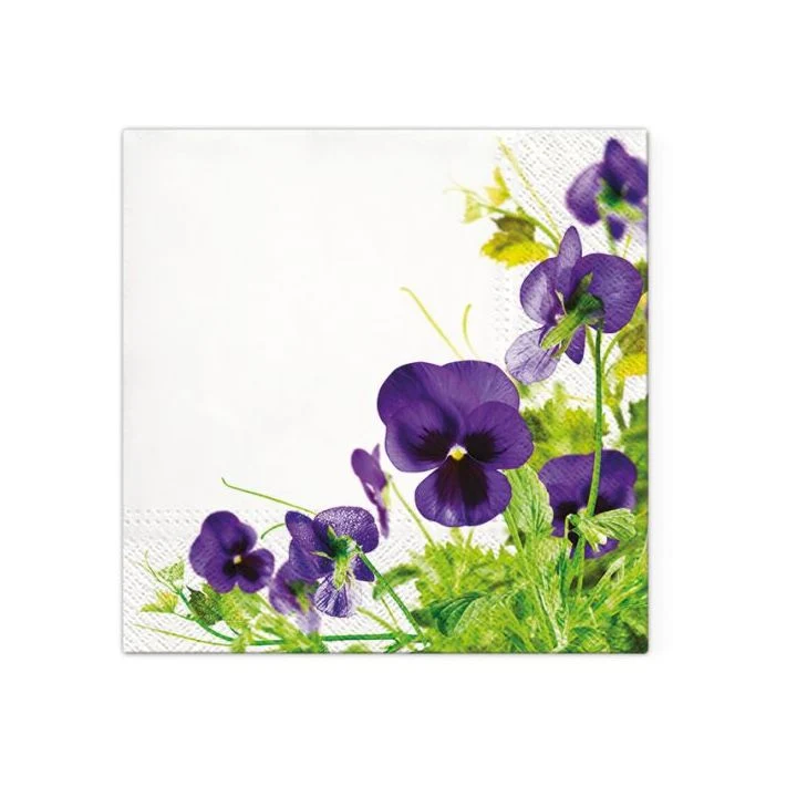 Pansies Frame Decoupage Napkins - 1 pc
