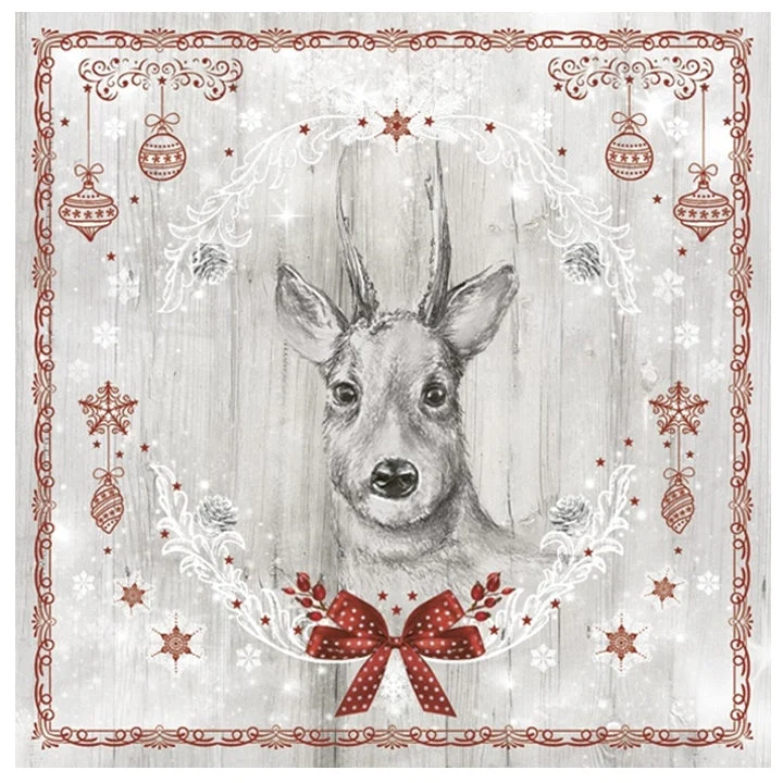 Painted Deer Decoupage Napkins - 1 pc