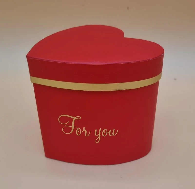 Box mit Deckel 8x8cm "Rot/Gold 678"