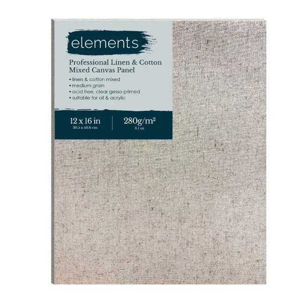Elements - Canvas Board - Professional Cotton/Linen Blend 12"x16"