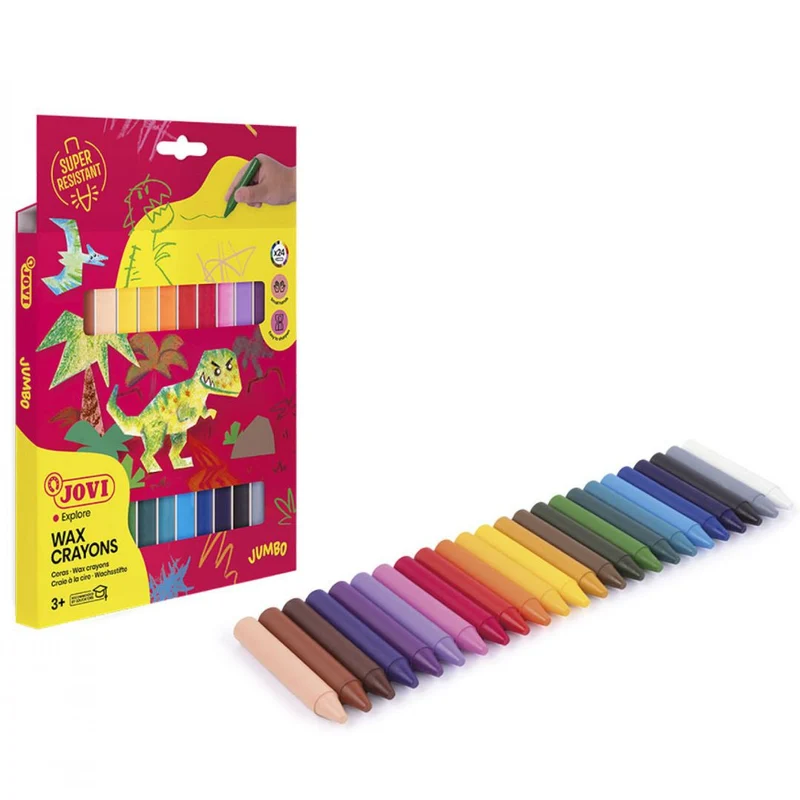 Jovi - Wax crayons Jumbo case 24 wax crayons - assorted colours