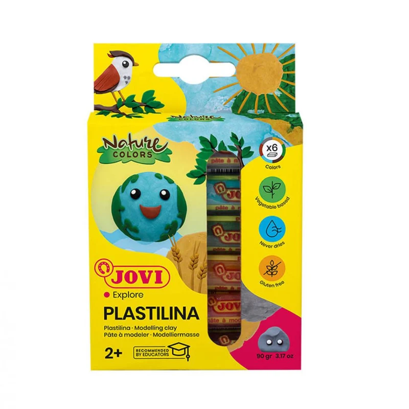 Jovi - Plastilina Modeling Clay - 6 bars 15g assorted Nature colours