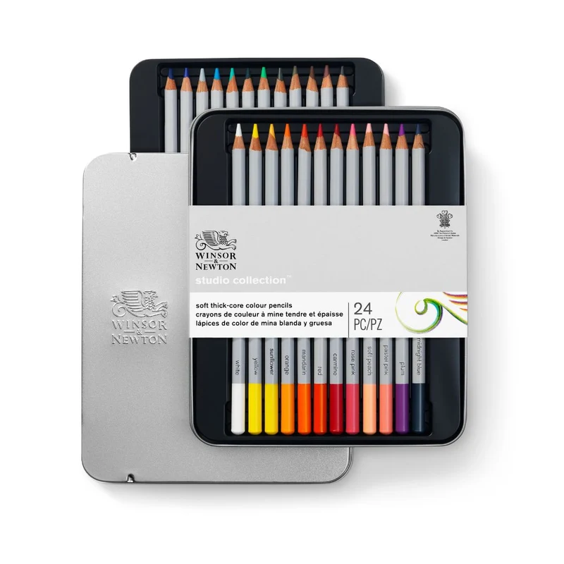 Winsor & Newton - Coloured Pencil Tin 24x Assorted