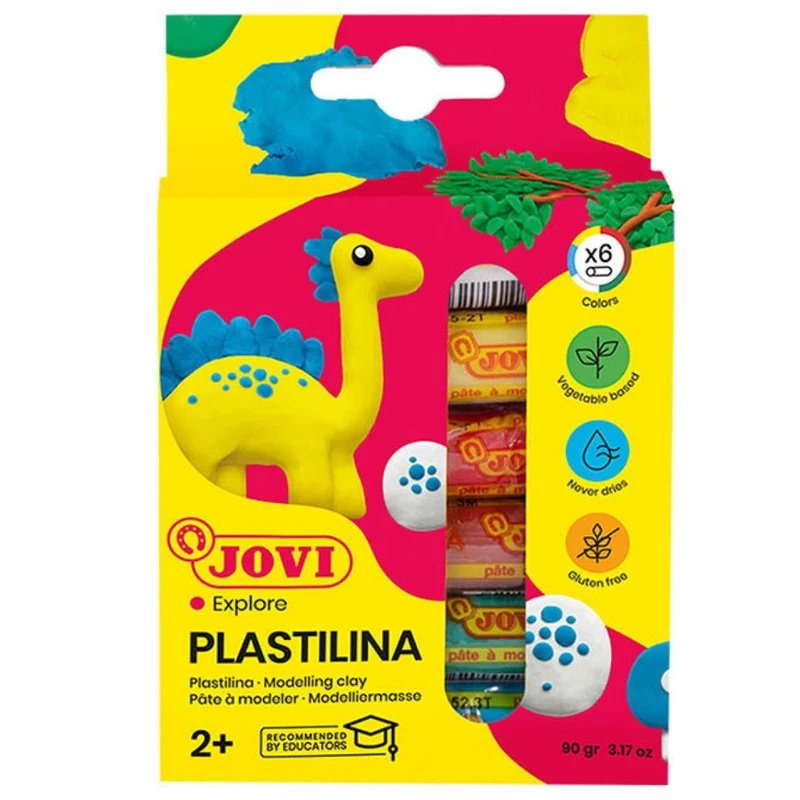 Jovi - Plastilina Modeling Clay - 6 bars 15g assorted colours