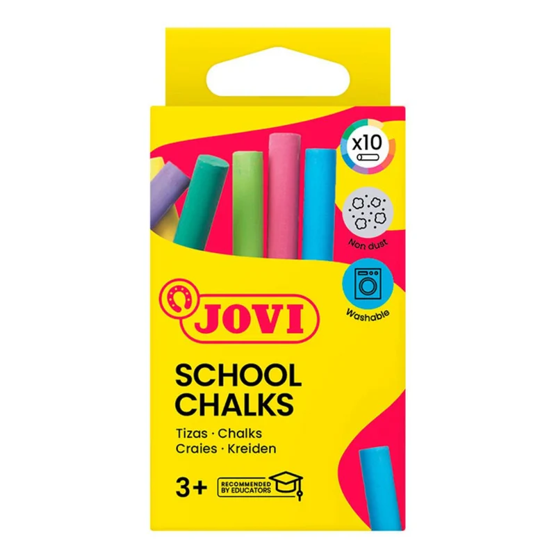 Jovi - School chalks box 10 chalk sticks - Assorted Colours