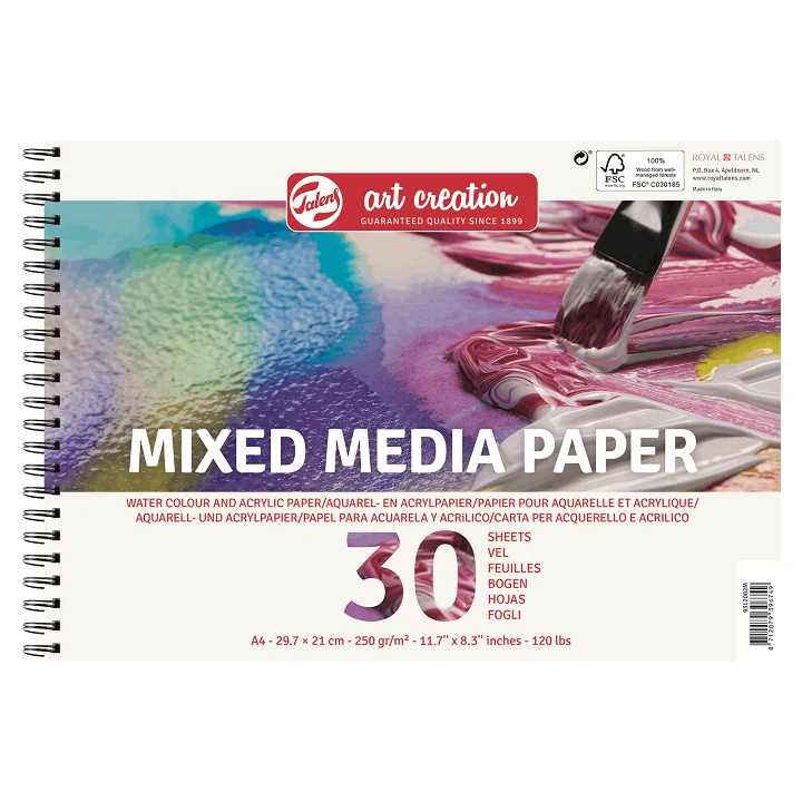 Paper Pad for Mixing Media, 30 Sheets