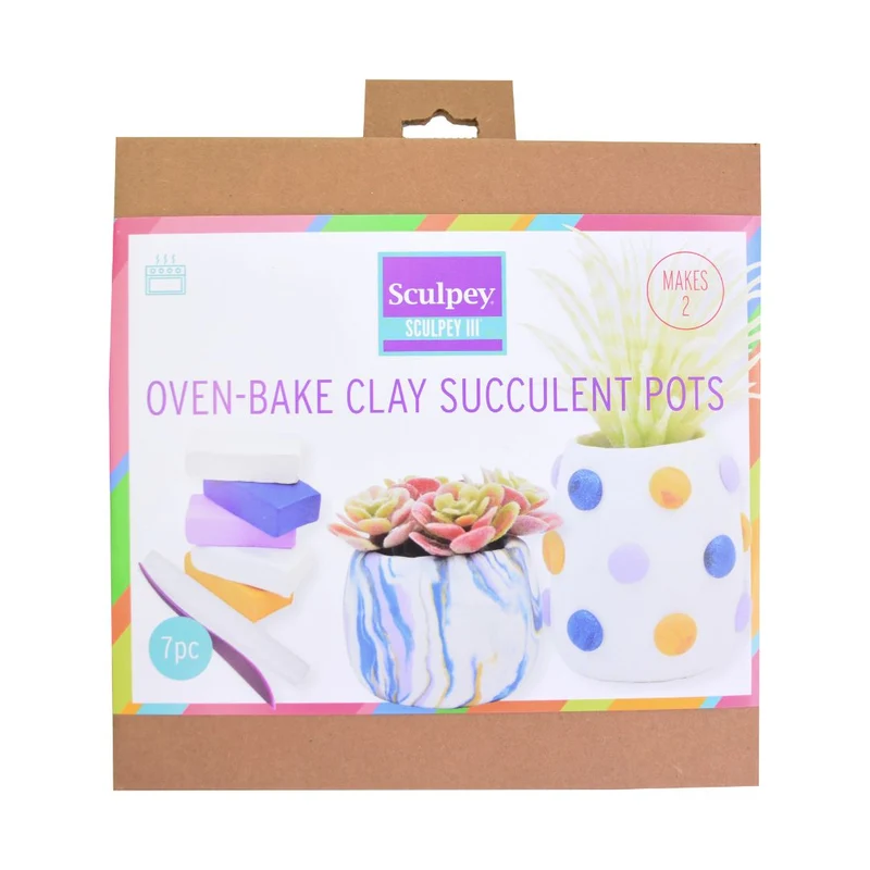 Sculpey III Oven Bake Succulent Plant Pots