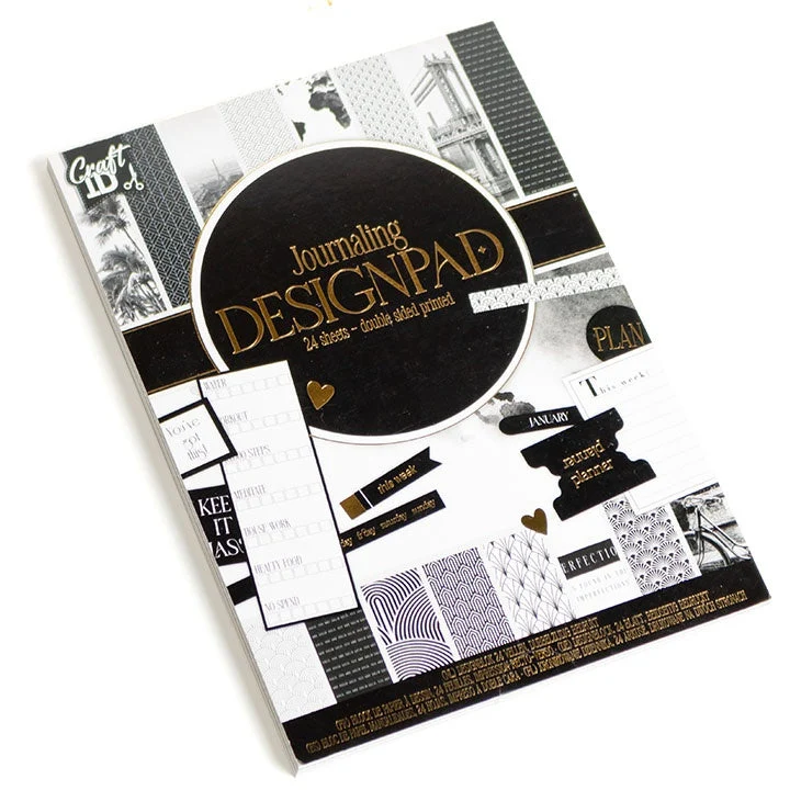 Scrapbooking Paper Pad, A5, 24 Sheets, Black