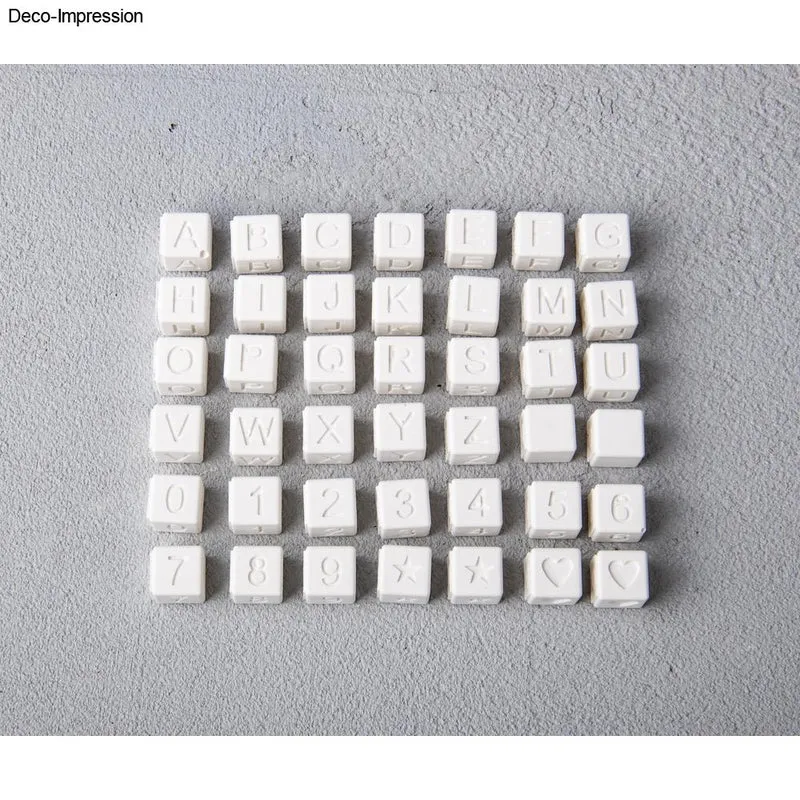 Silikon Gießform Buchstaben Perlen inkl. Zahlen 42 Perlen 10x10