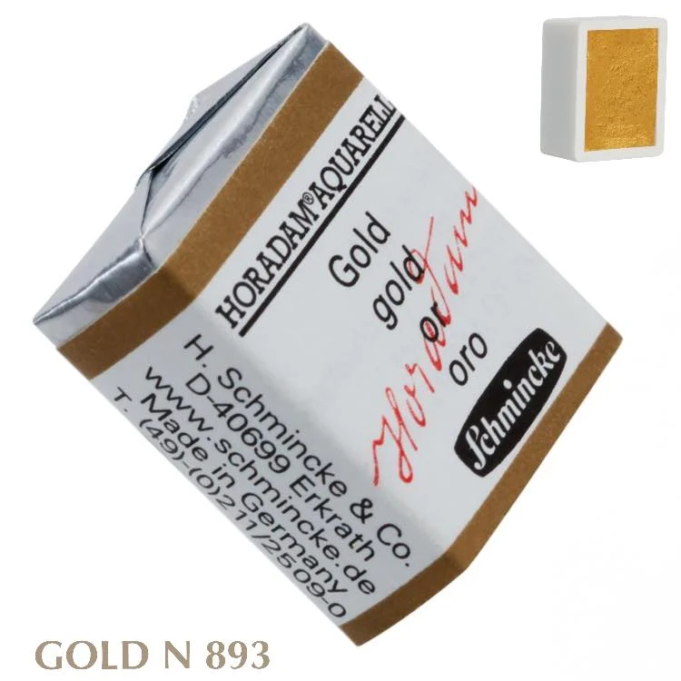Schmincke HORADAM Aquarellfarbe 1/2 Näpfchen № 893 Gold