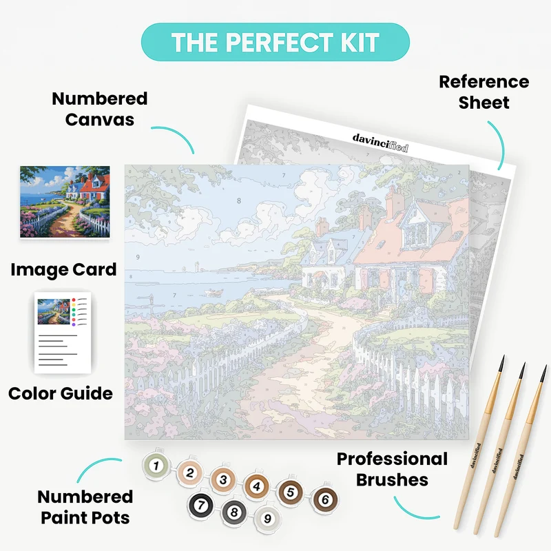 Coastal Cottage Garden Paradise - Paint by Numbers Kit