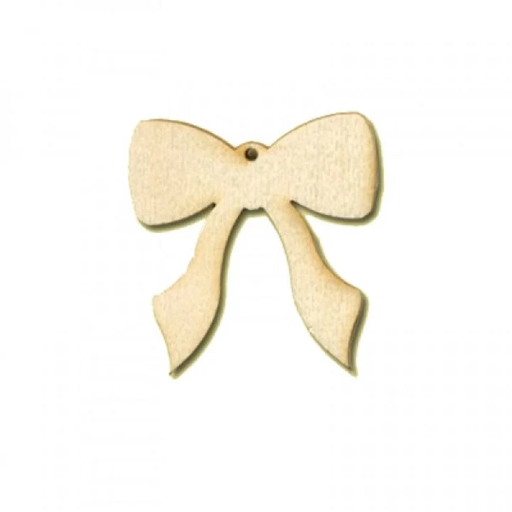 Wooden Ornament Bow - 10 cm