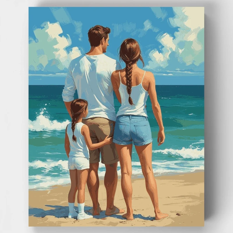 Family Beach Day - Paint by Numbers Kit