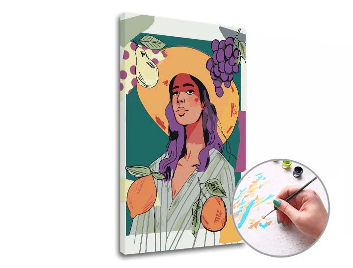 Paint by Numbers: Woman and Fruit | Low Difficulty