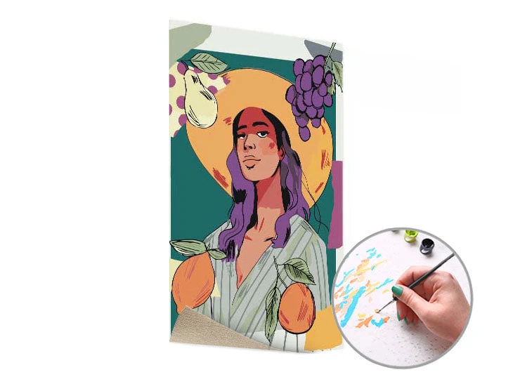 Paint by Numbers: Woman and Fruit | Low Difficulty