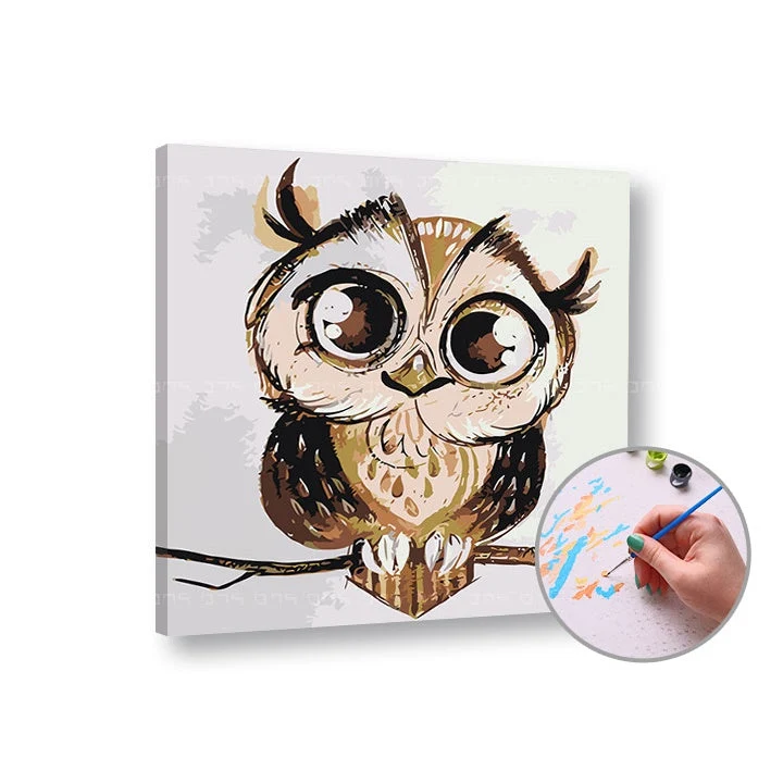 Owl Paint by Numbers – Low Difficulty