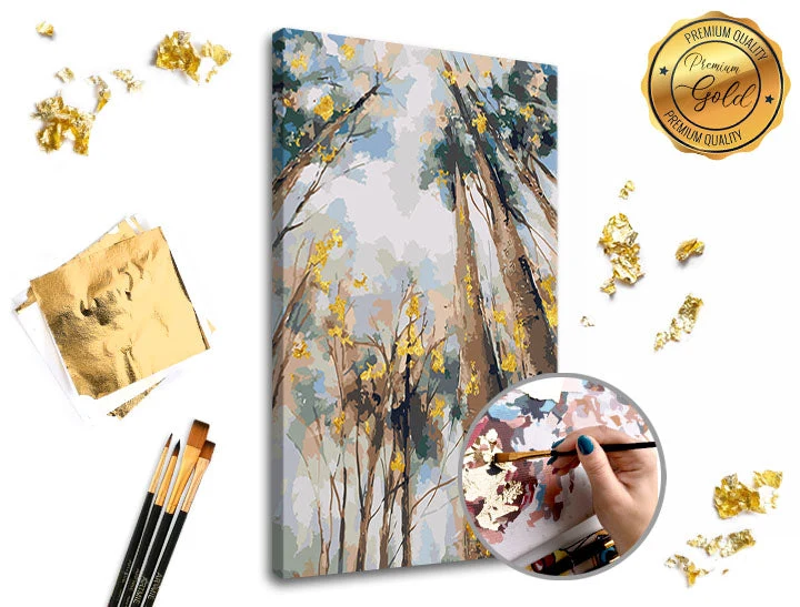 PREMIUM GOLD Paint by Numbers | Among the Trees