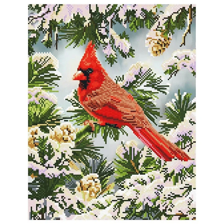 Diamond Painting - Red Cardinal in Winter 35.5 x 45.5