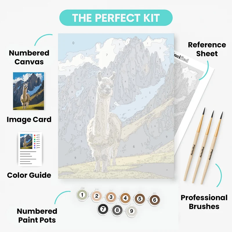 Llama in Torres del Paine National Park - Paint by Numbers Kit