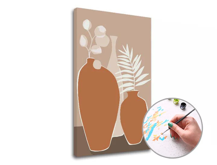 Paint by Numbers: Fired Vase with Flowers | Low Difficulty