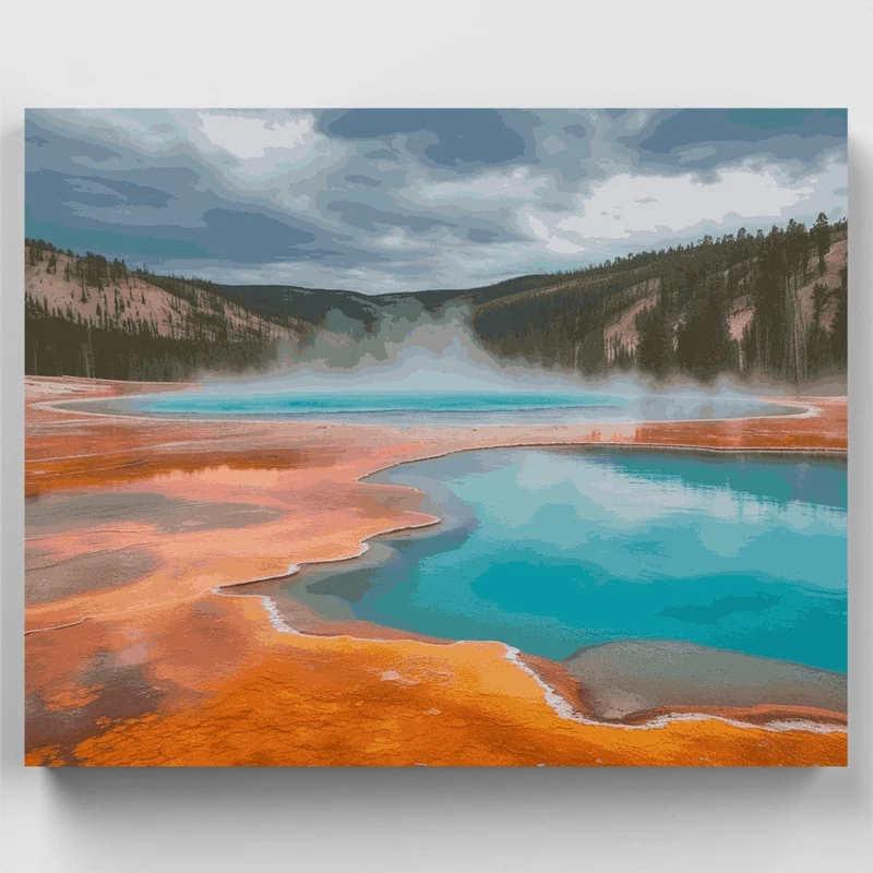 Yellowstone Grand Prismatic Hot Springs - Paint by Numbers Kit