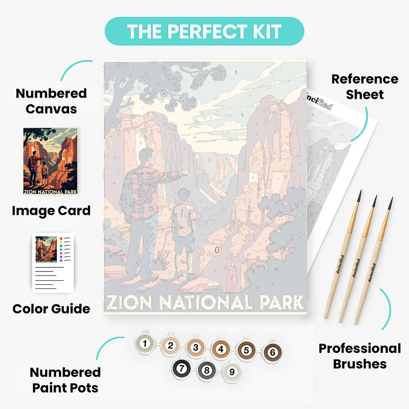 Father and Son Desert Canyon Adventure - Paint by Numbers Kit