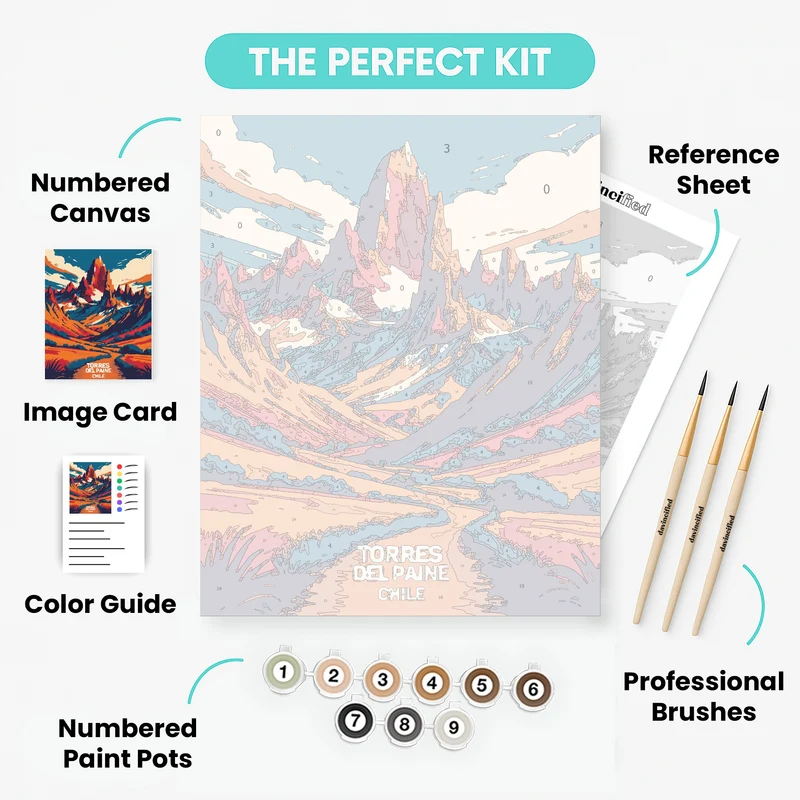 Torres del Paine Chile - Paint by Numbers Kit