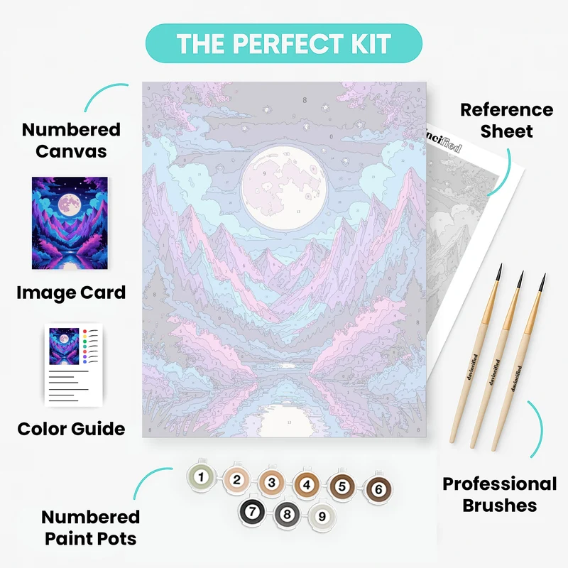 Mystical Mountain Moonscape - Paint by Numbers Kit
