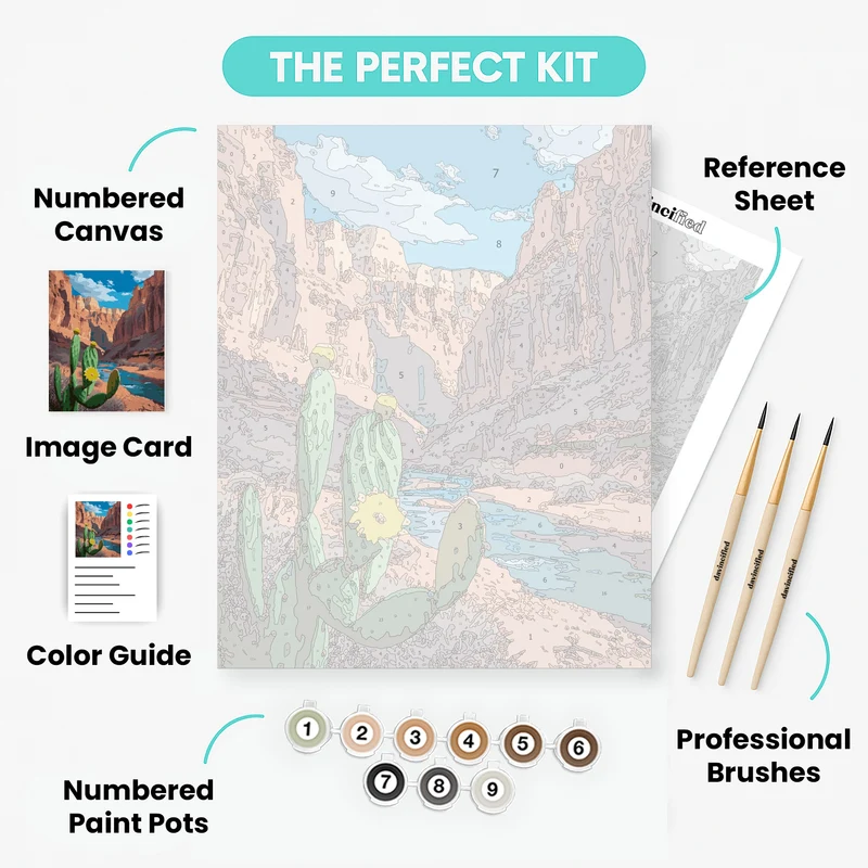 Desert Canyon River Oasis - Paint by Numbers Kit