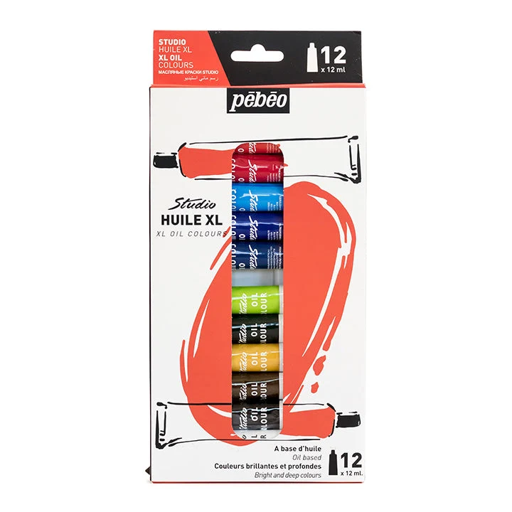 Pebeo Studio Huile XL Oil Paint Set, 12 x 12 ml