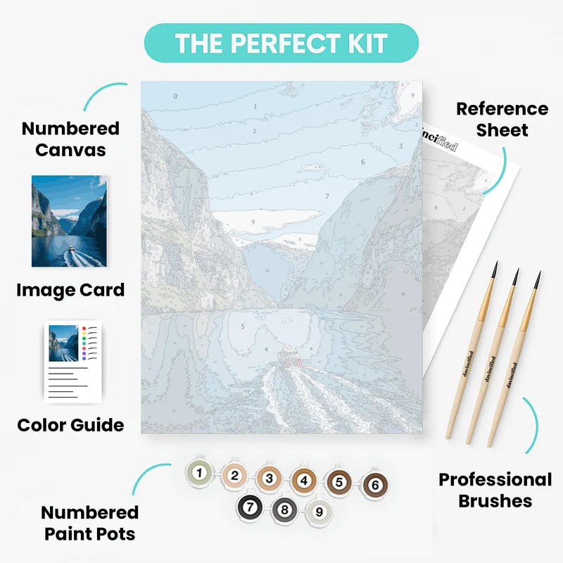 Norwegian Fjord Cruise - Paint by Numbers Kit