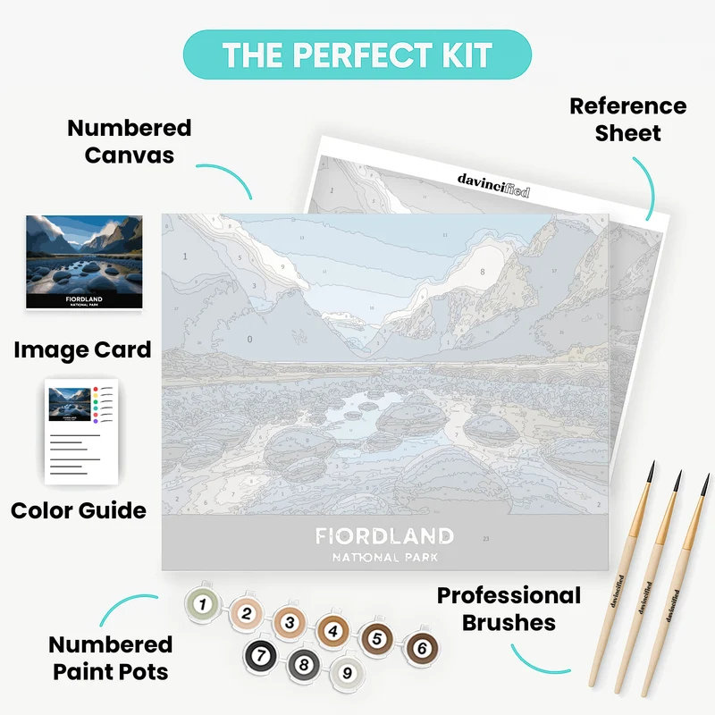 Fiordland Valley River Stones - Paint by Numbers Kit