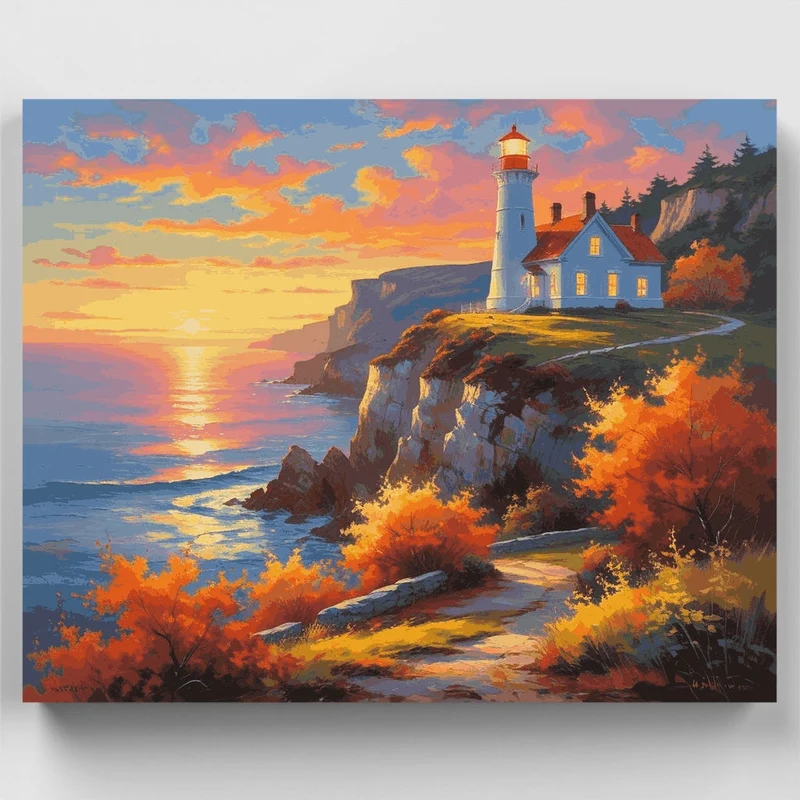 Lighthouse Keeper's Autumn Evening - Paint by Numbers Kit