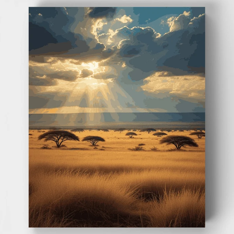 African Savanna Sunset - Paint by Numbers Kit