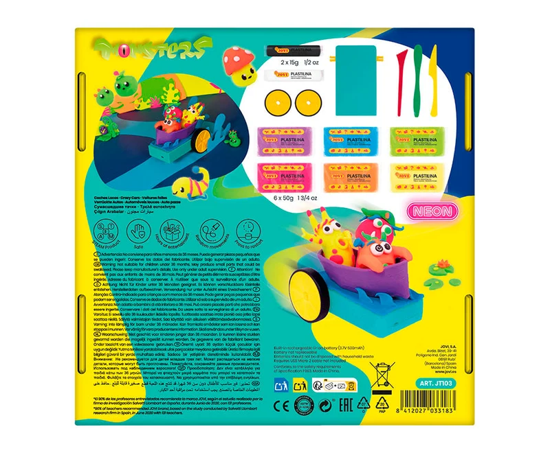 Kreatives Knetset Jovi Tech Crazy Cars Monster - 14-tlg.