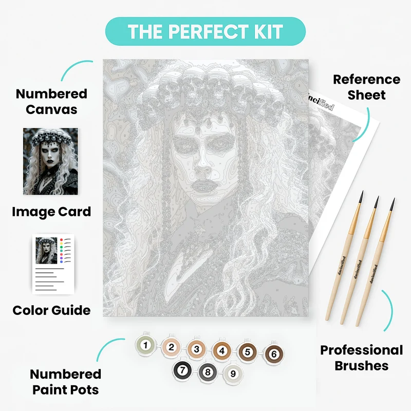 Gothic Skull Crown Beauty - Paint by Numbers Kit