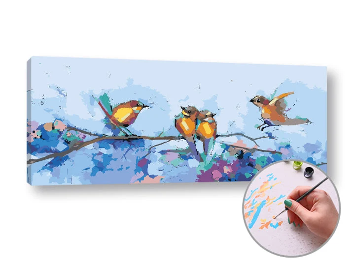Paint by Numbers Birds in Winter | Intermediate Difficulty