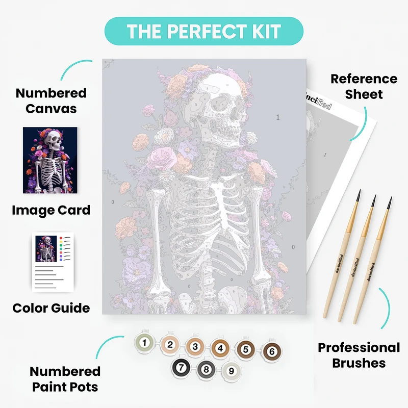 Floral Skeleton - Paint by Numbers Kit