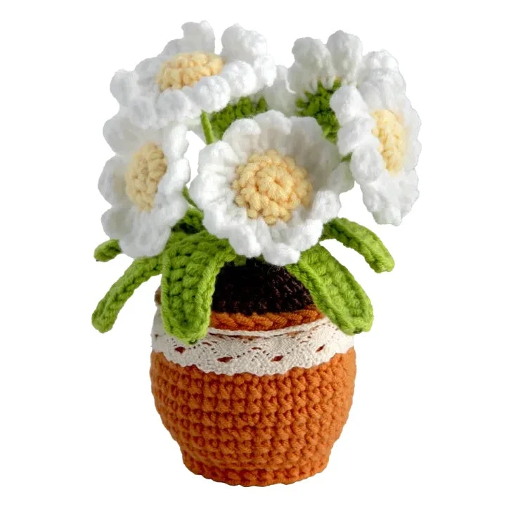DIY Crochet Daisy Flowerpot Kit