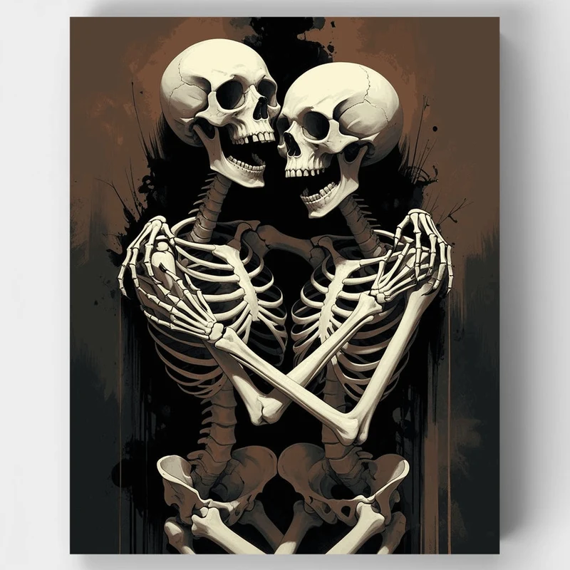 Embracing Skeletons - Paint by Numbers Kit