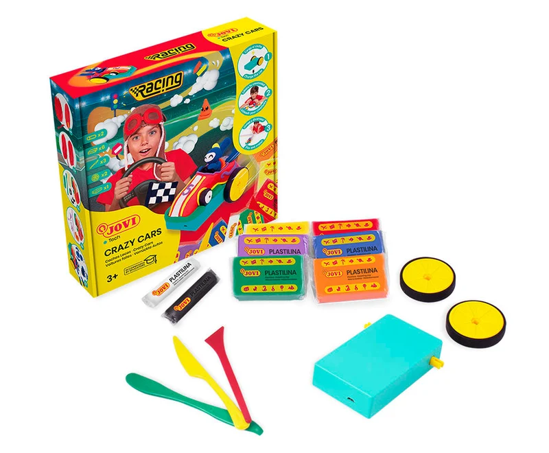 Ustvarjalni modelirni set JOVI Tech Crazy Cars Dirke 14 kosov